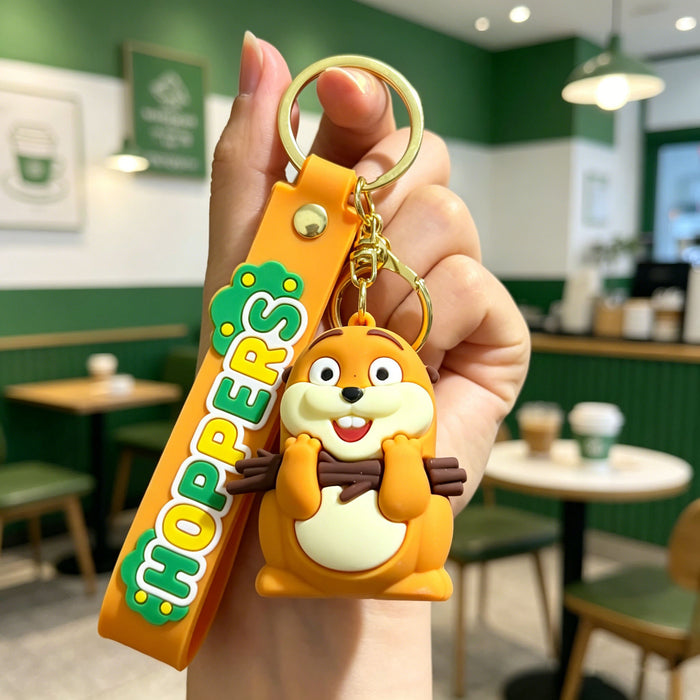Wholesale Cartoon Beaver Transformation Keychain Silicone PVC Bag Charm Gift