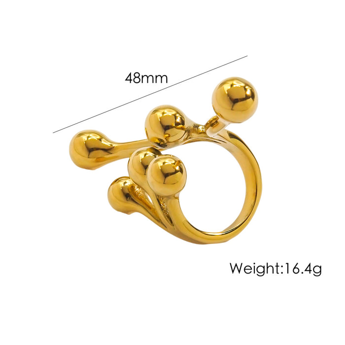 Wholesale PunK Style Stainless Steel 18K Gold Ring Non-fading Jewelry Accessories Open Ring Manufacturer