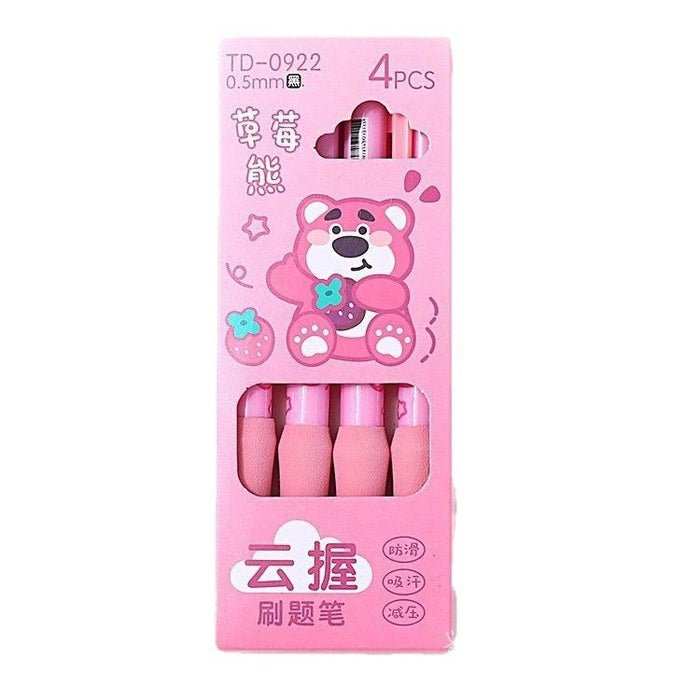 Wholesale 4pcs/set Panda Flower Soft Cloud Grip Gel Pen Quick-drying Pen Brush Pen
