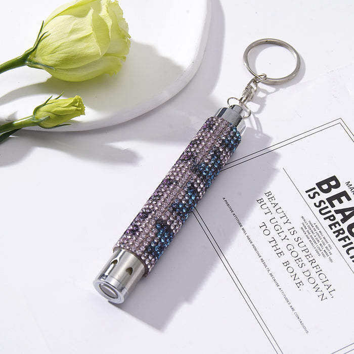 Wholesale Diamond-studded Mini Flashlight Metal Keychain JDC-KC-ZY015