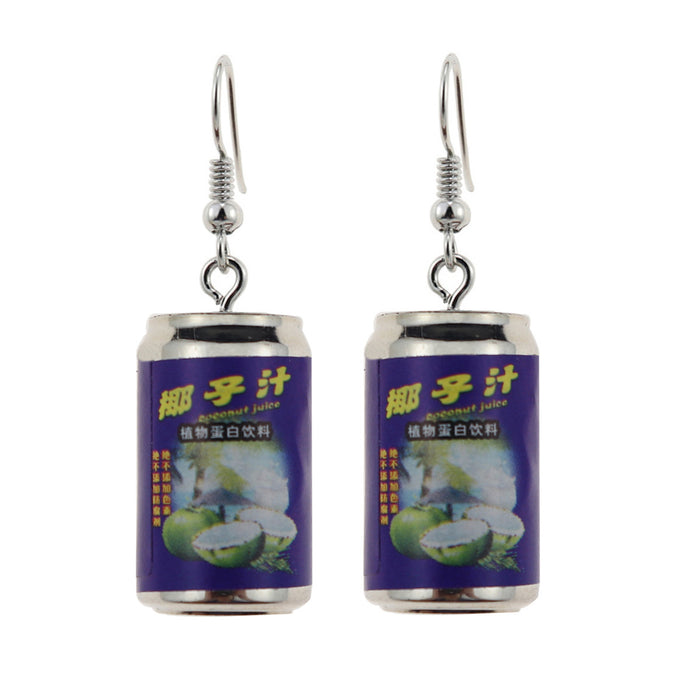 Wholesale Cartoon Beverage Bottle Resin Earrings JDC-ES-niqing024