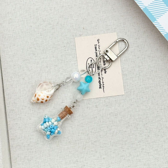 Wholesale drift bottle key chain beaded ins wind mobile phone chain pendant bag pendant