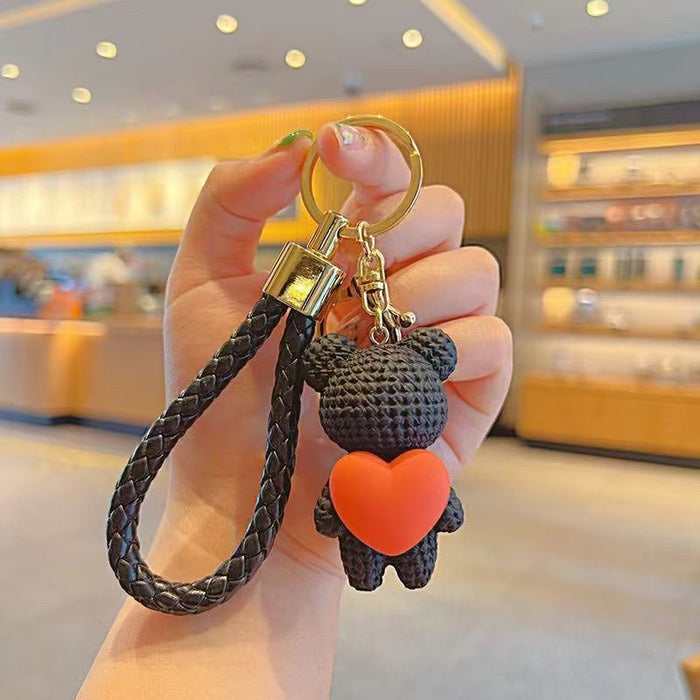 Wholesale  Bear Couple Key Chain Doll Cute Cartoon Bag Pendant Car Key Chain Pendant