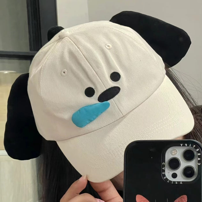 Wholesale Hat Cartoon Bear Stereo Nose Snot Puppy Student Riding Sunshade Sunscreen Big Head Baseball Cap