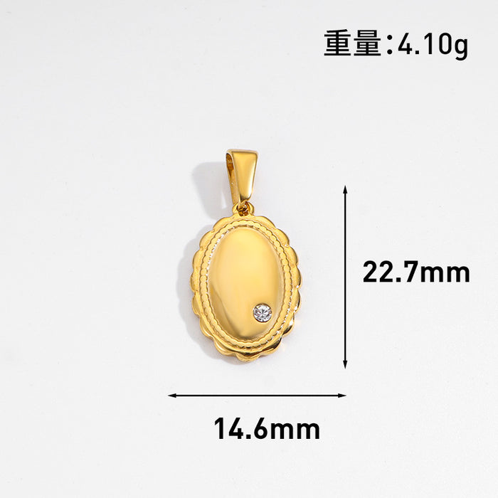 Wholesale 6pcs/set DIY Pendant Stainless Steel Plated 24K Gold Flower Heart  Geometric Jewelry Accessories