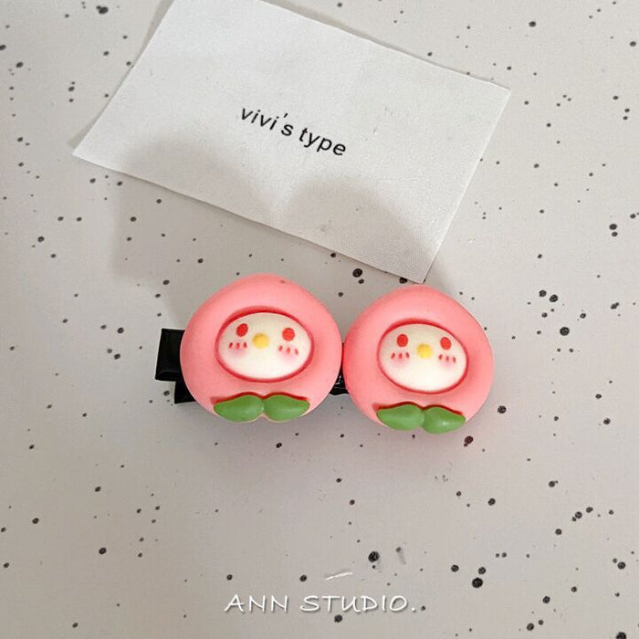 Wholesale plastic cheese strawberry hairpin JDC-HC-YiF004