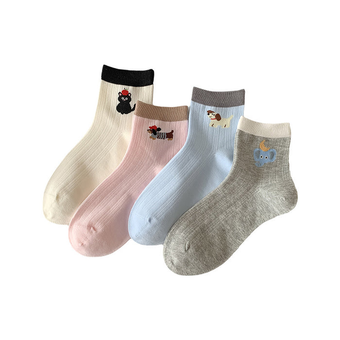 Wholesale Socks cartoon short tube socks thin, sweat absorbing boneless socks color blocked