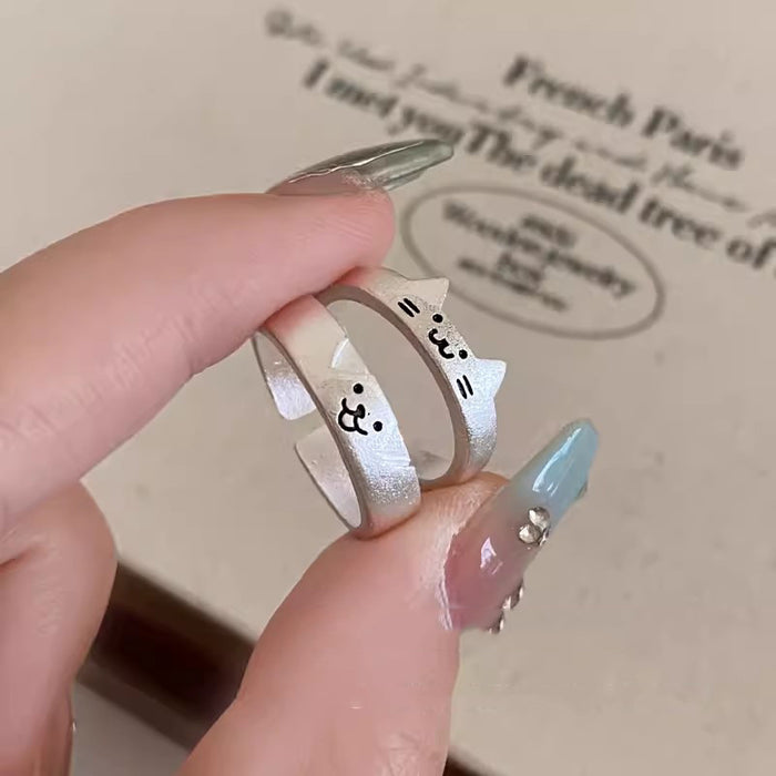 Wholesale Unique and cute couple style index finger ring, female niche design, adjustable opening ring