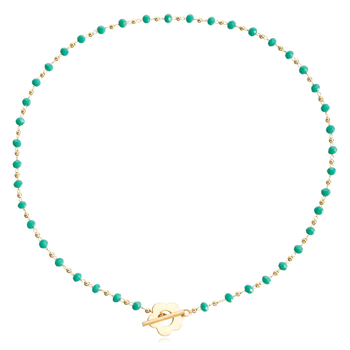 Wholesale New Jewelry Colored Crystal Glass Bead Chain OT Buckle Necklace Neck Chain Collar