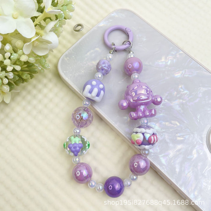 Wholesale Creative Cartoon Hand-painted Beads Mobile Phone Hanging Chain Bag Decorative Pendant DIY Accessories for Girlfriends