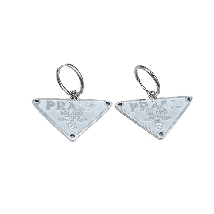 Wholesale Titanium Steel Triangle Earrings JDC-ES-YiL001