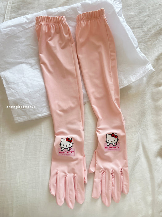 Wholesale Summer Sunscreen Ice Silk Non-slip  Gloves Cute Full-finger Thin Anti-driving Gloves