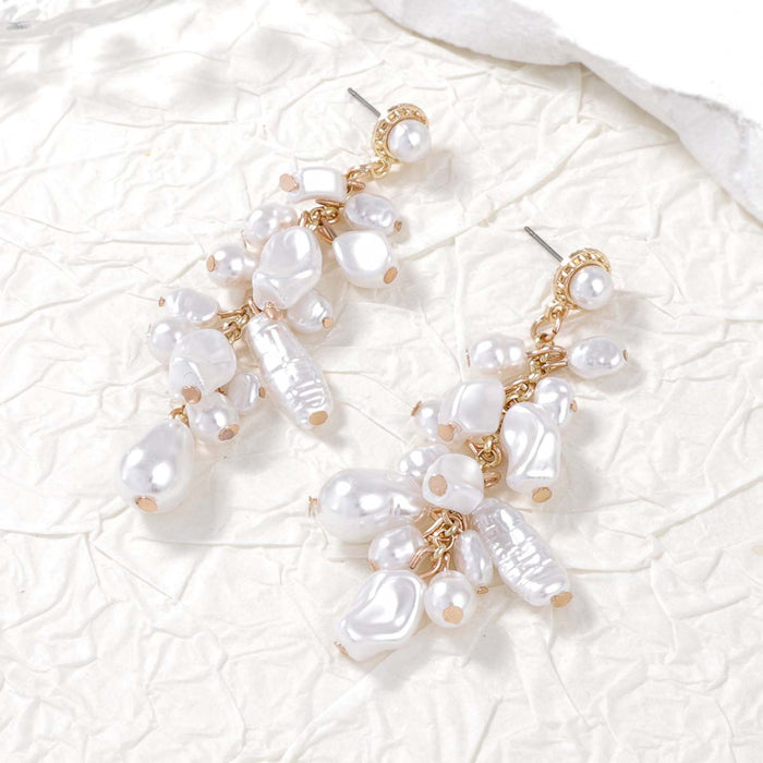 Wholesale 2 suit Imitation Pearl Necklace Elegant Laminated Baroque Women