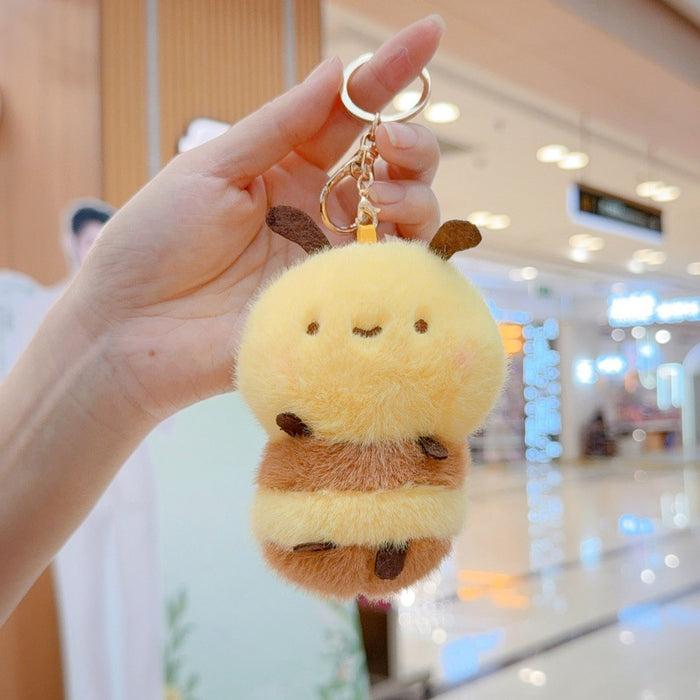 Wholesale cute little bee plush doll key chain
