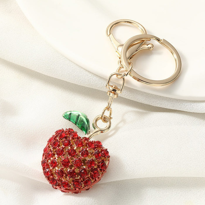 Wholesale Cherry Keychain Red Fruit Shape Key Ring Graduation Gift Decorative Accessory