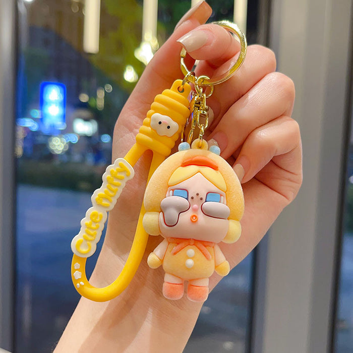 Wholesale  keychain flocking style girls bag pendant blind box gift car key chain small gift