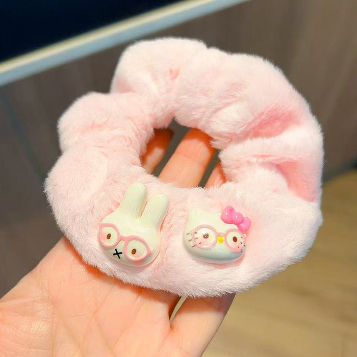 Wholesale Cute and able rabbit and cat plush scrunchies.
