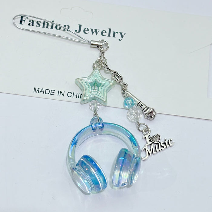 Wholesale Headphone Keychain Star Mobile Phone Chain Pendant Bag Pendant