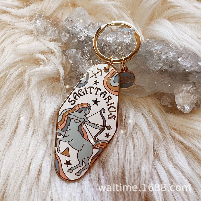 Wholesale 12 Zodiac Signs Alloy Keychain Stylish Car Key Accessory MOQ≥5