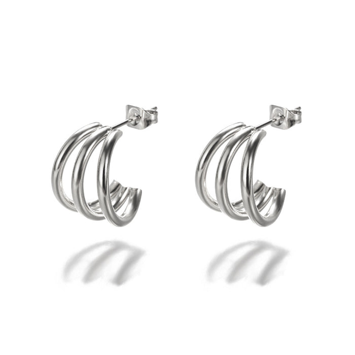 Wholesale Stainless Steel Fashion Simple Gold-plated Oil Drop Earrings