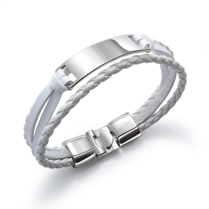 Wholesale European and American fashion, simple and versatile, multi-layer woven bracelet, personalized smooth surface, letterable bracelet accessory