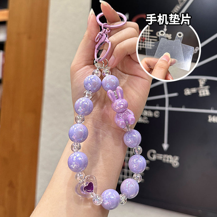 Wholesale Beaded Acrylic Keychain DIY Small Pendant Key Hanging Decoration Car Keychain