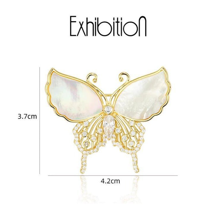 Wholesale Vintage butterfly brooch, niche high-end exquisite chest flower coat accessory