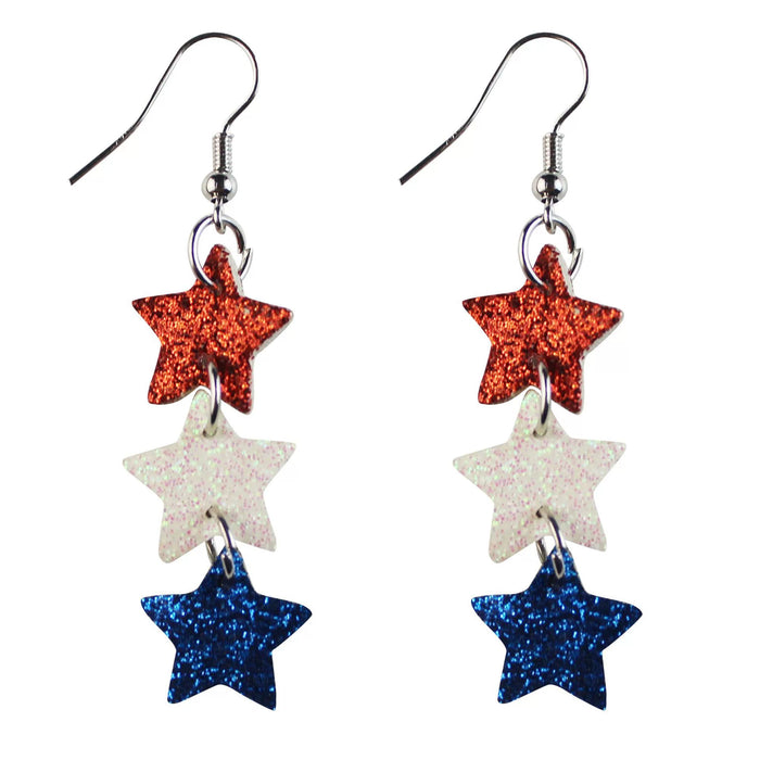 Wholesale Leather earrings with printed pentagram PU leather earrings and water droplet multi-layer earrings wholesale