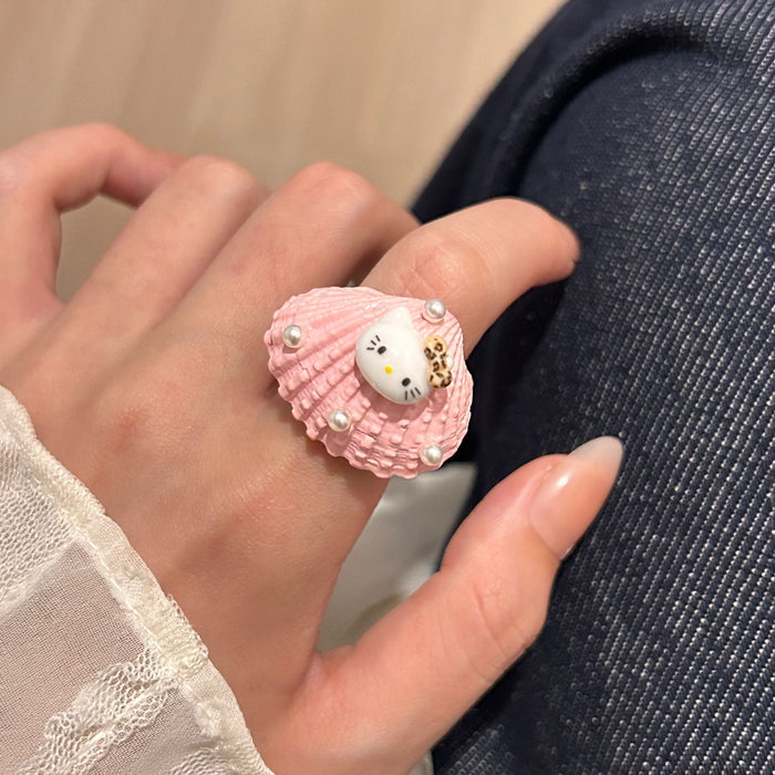 Wholesale Cute Shell Conch Star Ring for Women, niche design, index finger ring, new personalized and versatile bracelet