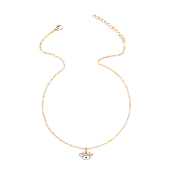 Wholesale Jewelry, Eye Pendant, High Grade, Diamond studded Devil's Eye Necklace