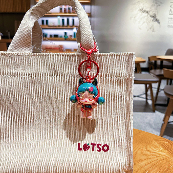 Wholesale Creative electroplated keychain cute cartoon doll couple bag pendant small gift