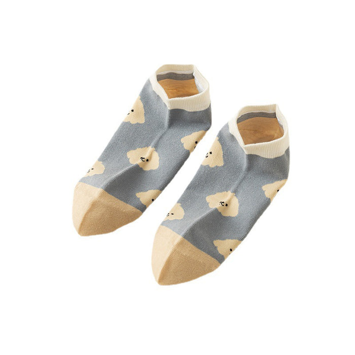 Wholesale Ship socks thin combed cotton low cut shallow mouth invisible socks cute cartoon short socks