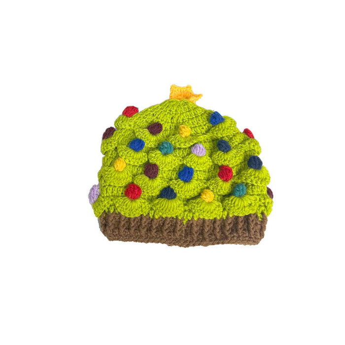 Wholesale Christmas handmade yarn knitted hat for autumn and winter warmth Christmas tree star Christmas hat