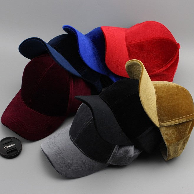 Wholesale Street shooting baseball cap outdoor men's and women's new gold velvet baseball cap