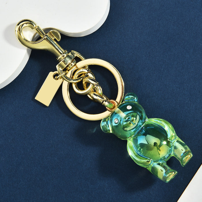 Wholesale New Keychain 3D Bear Bag Pendant Women's Bag Jewelry Colorful Bear Car Key Pendant