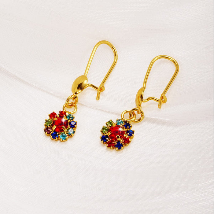 Wholesale Copper plated diamond inlaid lace earrings, light luxury, niche design, high-end earrings