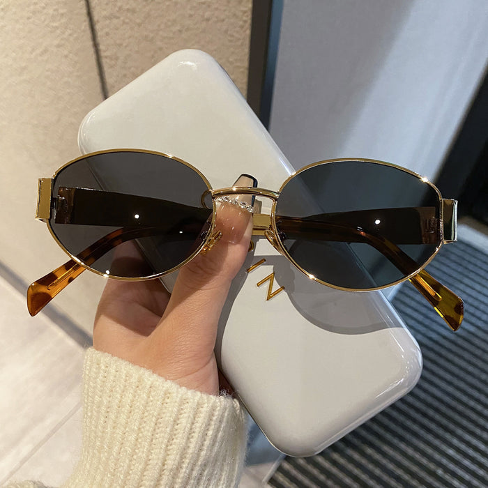 Wholesale Round frame sunglasses, high-end and fashionable, driving glasses, UV protection, photography sunglasses, decoration