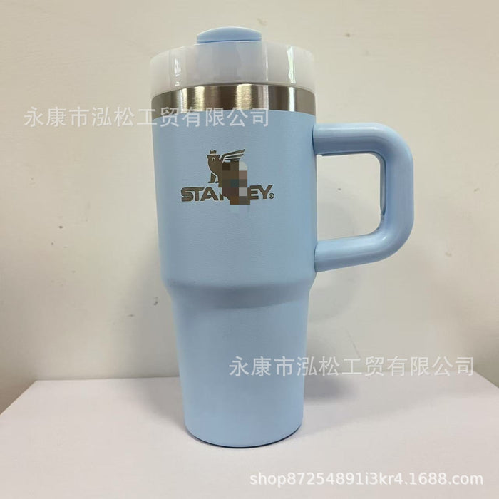 Wholesale stainless steel vacuum beer mug with handle for car children' s car handle cup