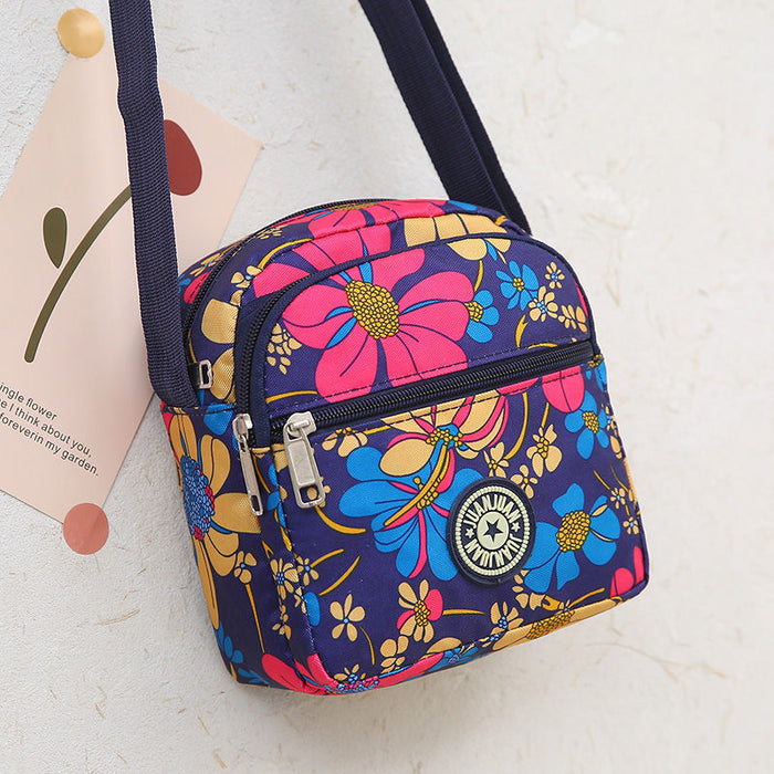 Wholesale Classic floral fabric shoulder bag, small square bag, Oxford fabric phone bag, diagonal cross bag, night market women's bag