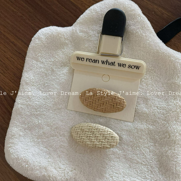 Wholesale Weaving rattan geometric hair clips, fashionable bangs, side clips, hair accessories