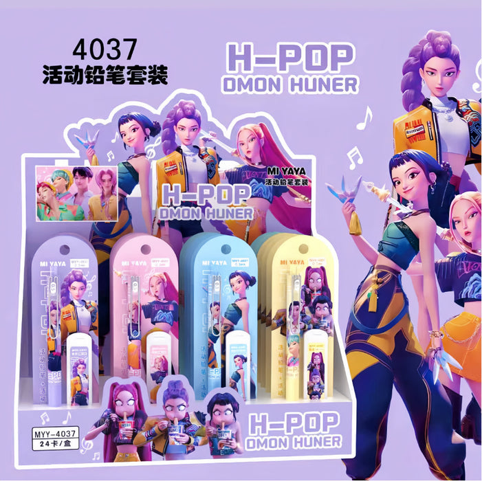 Wholesale Cartoon K-pop themed automatic pencil set with continuous lead supply