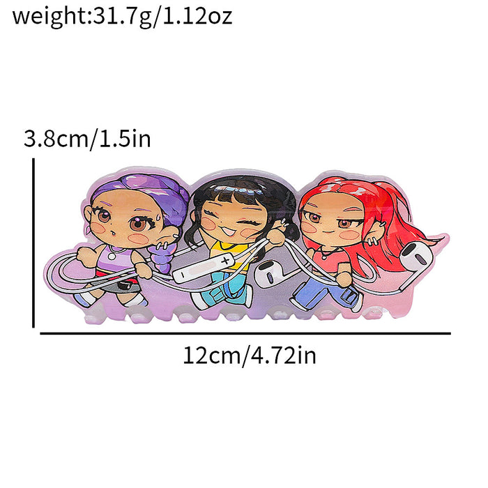 Wholesale Kpop Acrylic Material Handmade Hair Claw Clip