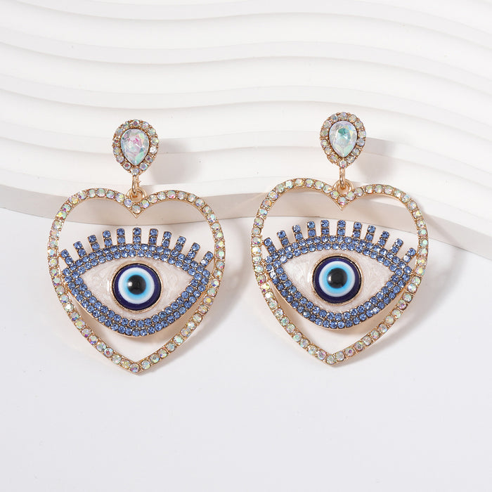 Wholesale Devil's Eye Alloy Diamond Earrings JDC-ES-YueLi016