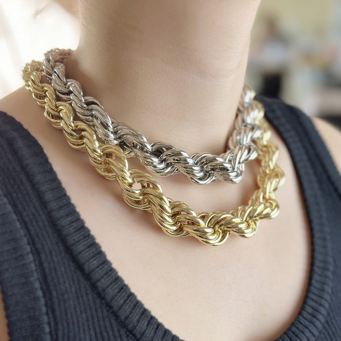 Wholesale personality exaggerated twist thick chain geometric necklace women's jewelry