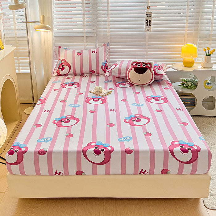 Wholesale A-level Cloud Washed Cotton Cute Cartoon Girl Heart Dormitory Bed Sheets JDC-SEE-AiErMei006