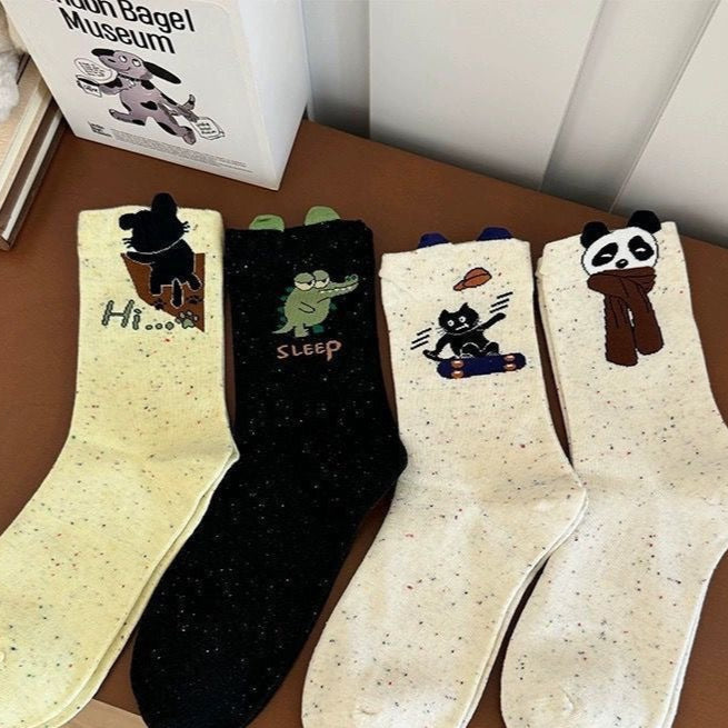 Wholesale Spring and Autumn High-value Socks Funny Cute Socks Women's Cartoon All-match Sweat-absorbent Socks