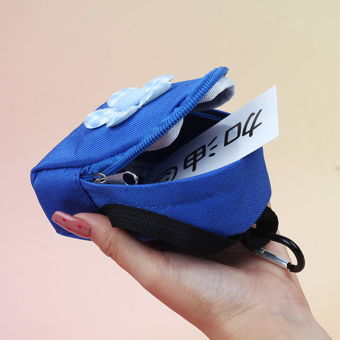 Wholesale Trendy Flower Backpack Coin Purse In Blue Canvas Fashionable Charm Bag