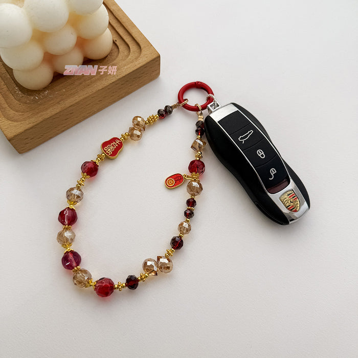 Wholesale Cartoon Alloy Mobile Phone Chain Luxury Crystal Bag Pendant Keychain