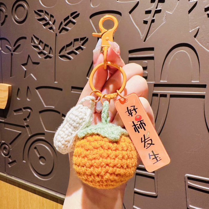 Wholesale Knitted yarn keychain bag pendant keychain