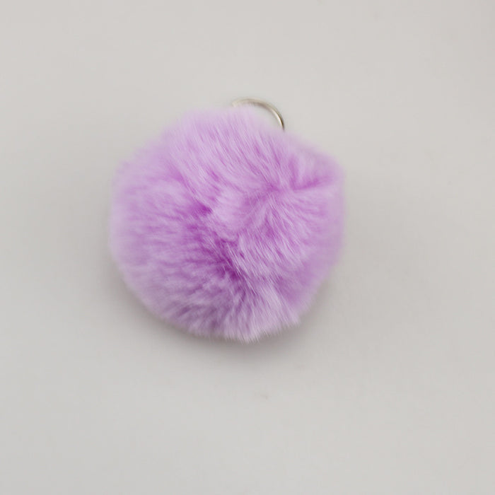 Wholesale Light Gray F Pom Pom Keychain 8Cm Car Key Accessory Boutique Gift